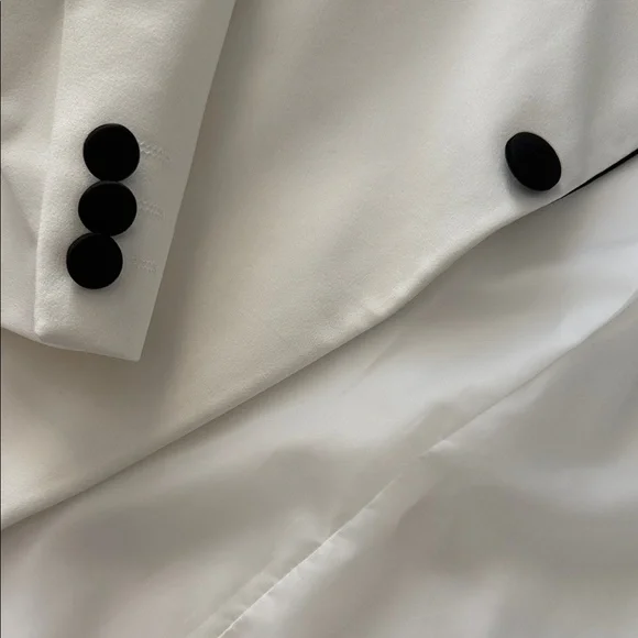 Kids White Blazer with Black Trim - Picture 3 of 8